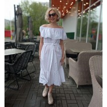 Off-the-shoulder stitched dress