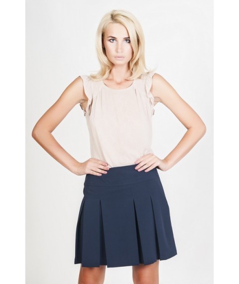 Women's blue short pleated skirt J88