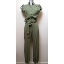 Comfortable khaki staple jumpsuit