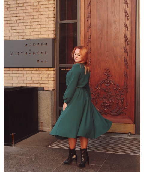 Midi dress with teardrop neckline