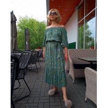 Midi dress with elastic