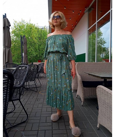 Midi dress with elastic