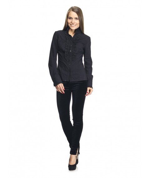 Black business shirt with ruffle