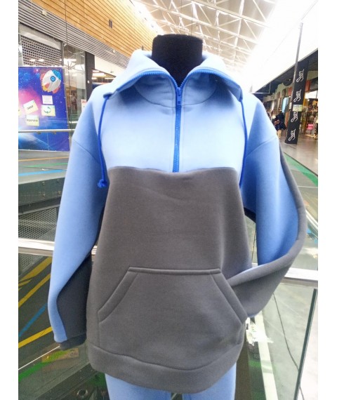 Sweatshirt combined gray-blue