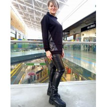 Black eco leather leggings