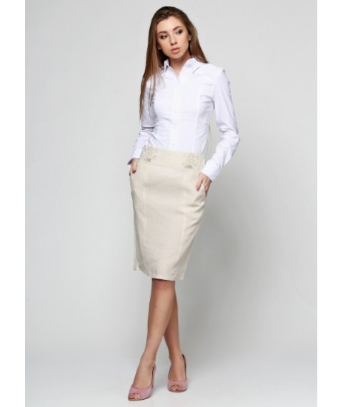 Linen skirt with pockets