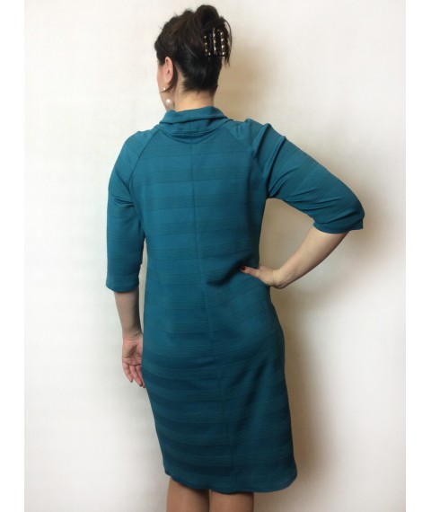 Бирюзовое платье с хомутом П215