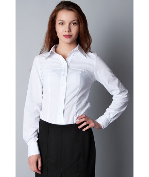 Классическая женская рубашка с рельефными швами Р48