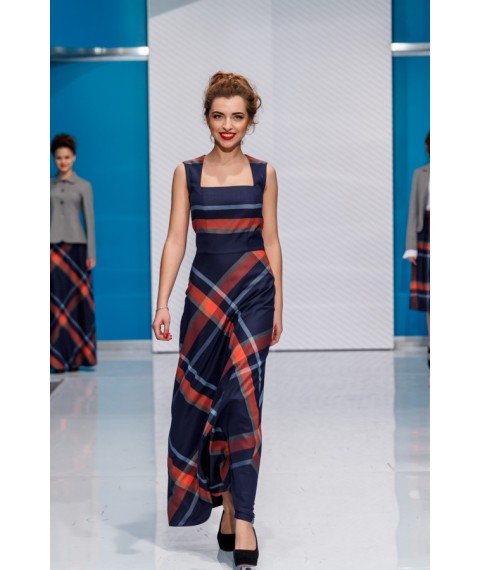 Long maxi sundress in check
