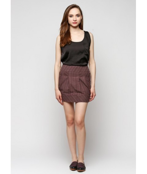 Bordeaux linen miniskirt