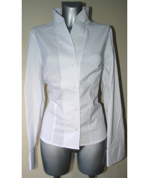 White women's blouse with shawl collar, P34