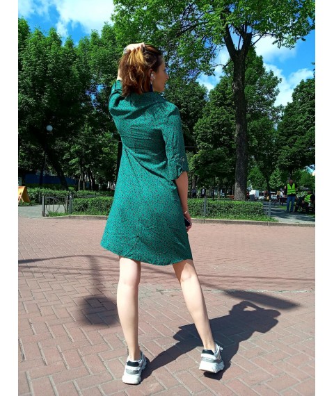 Плаття-сорочка зелений штапель
