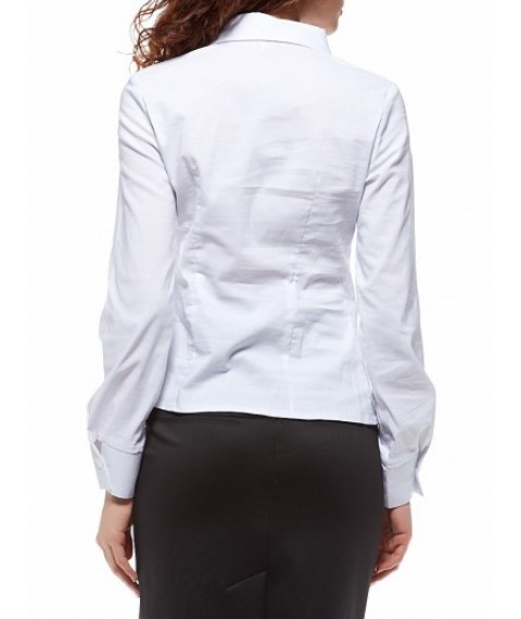White cotton shirt with decorative yoke P75