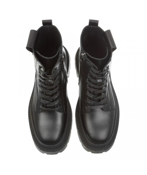Ботинки черные кожа байка на шнуровке MiO parenti
