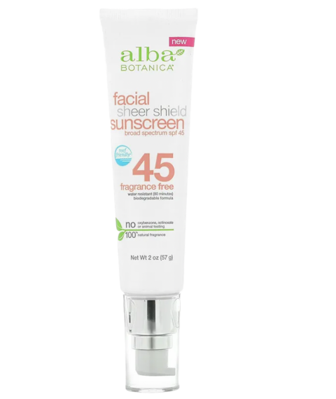 Сонцезахисний крем для обличчя Alba Botanica, SPF 45 57 мл