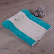 Blanket BetiS "Sonya" Monochrome with embroidery Menthol Velor 27076388 90 * 100 cm
