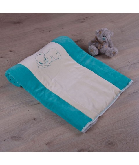 Blanket BetiS "Sonya" Monochrome with embroidery Menthol Velor 27076388 90 * 100 cm