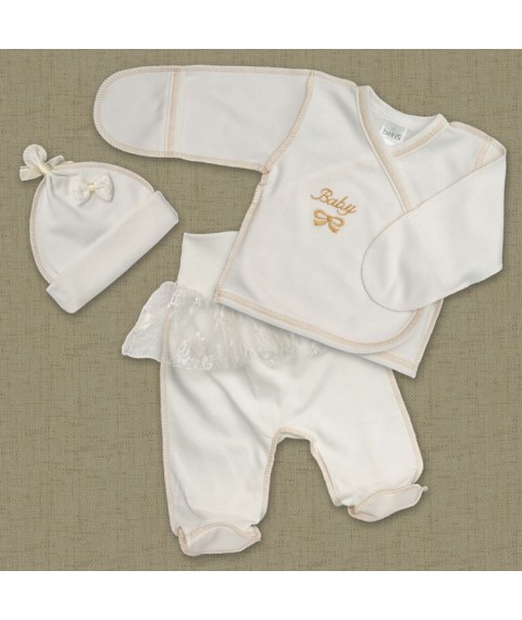 KM BetiS &quot;Vavu&quot; Girl Baby's undershirt, sliders, hat Milk Velor 27076688 Height 56