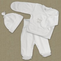 KM BetiS "Vavu" Boy Baby's undershirt, sliders, hat White Interlock 27076690 Height 56