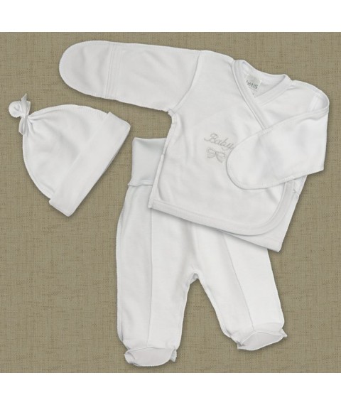 KM BetiS "Vavu" Boy Baby's undershirt, sliders, hat White Interlock 27076690 Height 56