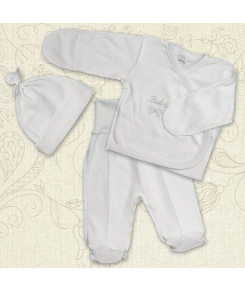 To BetiS &quot;Vavu&quot; Boy Baby's undershirt, sliders, hat White Interlock 27076691 Height 62