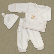 KM BetiS &quot;Vavu&quot; Boy Baby's undershirt, sliders, hat Milk Interlock 27076692 Height 56