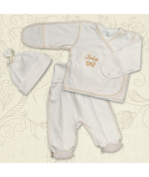 KM BetiS &quot;Vavu&quot; Boy Baby's undershirt, sliders, hat Milk Interlock 27076692 Height 56