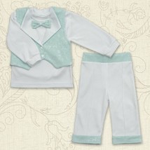 BetiS "Little Prince" Dr. jacket, vest, pants Turquoise Interlock, jacquard 27077529 Height 68