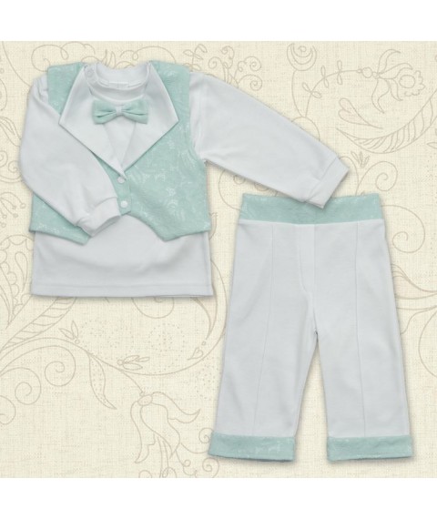 BetiS "Little Prince" Dr. jacket, vest, pants Turquoise Interlock, jacquard 27077529 Height 68