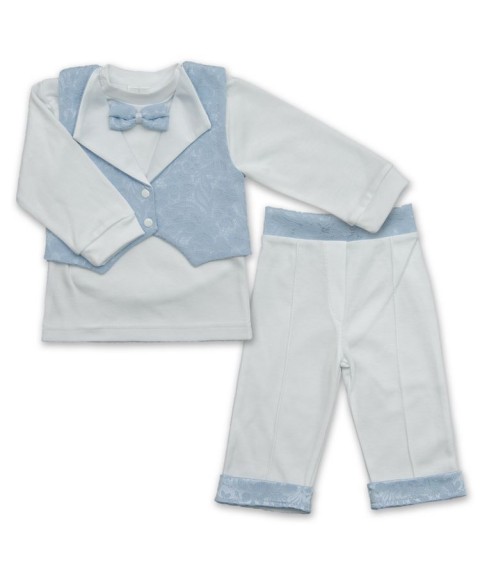K-m BetiS &quot;Little Prince&quot; d.r. jacket, vest, pants Blue Interlock, jacquard 27077538 Height 86