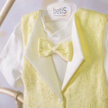 К-м BetiS "Маленький принц"к.р. кофта,жилет,штани Жовтий Інтерлок,жаккард 27077621  Зріст 68