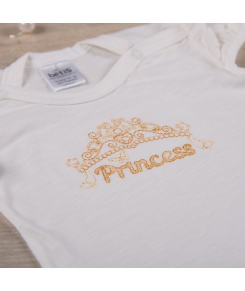 Body BetiS "Princess" k.r. with embroidery Milk / gold Flam cooler 27078559 Height 74-46