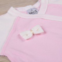 Baby Unterhemd BetiS "Bow" Monotone Milk / Pink Interlock 27081069 Höhe 56