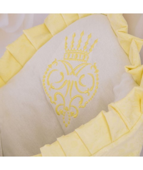 Конверт BetiS "Корона" Зима з поясом-резинкою,з вишивкою Жовтий Жаккард,кулір,наповнювач-синтепон.Щільність 200 г/м2 27082023  85*85 см