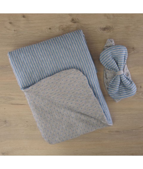 Envelope blanket BetiS "Pustunchik" Spring-Autumn with a belt-elastic Blue Capito, filler synthetic winterizer. Density 200 g / m2 27082237 85 * 85 cm