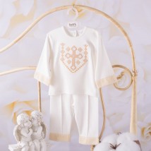 BetiS "Angel" suit Boy with embroidery long sleeve Milk Interlock 27082475 Height 74