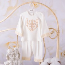 BetiS "Angel" suit Boy with embroidery long sleeve Milk Interlock 27681311 Height 86