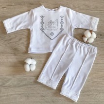 BetiS costume "Little Angel" Boy Dr. with embroidery White / silver Interlock 27685137 Height 56