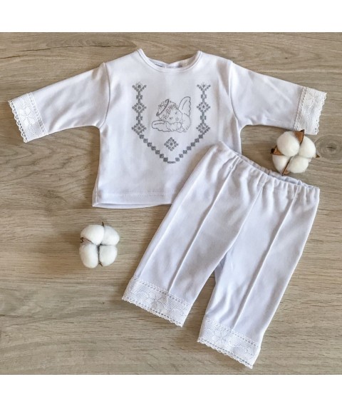 BetiS costume "Little Angel" Boy Dr. with embroidery White / silver Interlock 27685137 Height 56