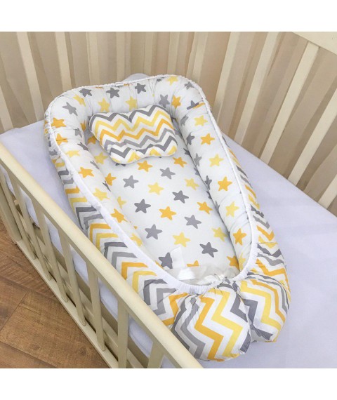 Cocoon for newborns BetiS "Fabulous stars" Standard Yellow Poplin 27686436 50 * 80 cm