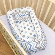 Cocoon for newborns BetiS "Fabulous stars" Standard Blue Poplin 27686438