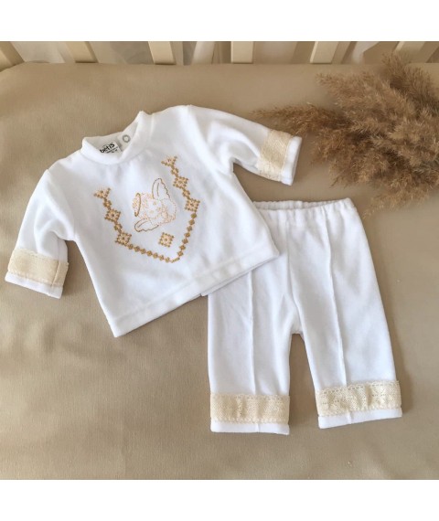 BetiS costume "Little Angel B" Boy Dr. with embroidery Milk / gold Velor 27686853 Height 56