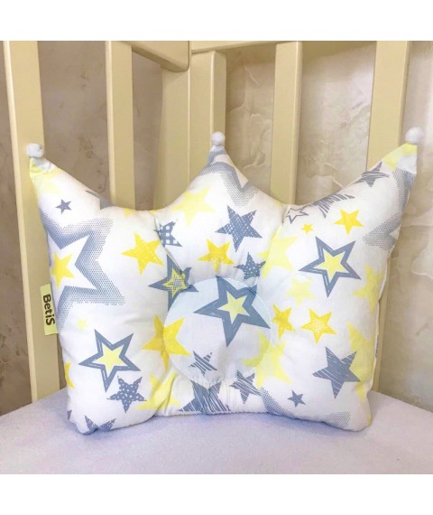 Orthopedic pillow 3 + BetiS "Star colors-2" Crown Yellow Ranfors 27686961 25 * 33 cm