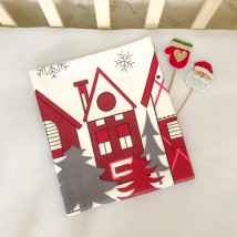 Diaper BetiS "Winter fairy tale" White / red Flannel 27687240 80 * 90 cm