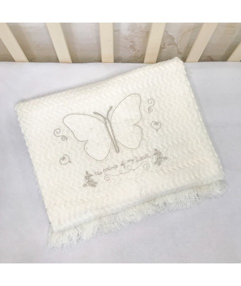 Blanket Bebitof Butterfly Milk / silver Knitting, cooler 28501 Turkey 80 * 90 cm