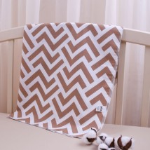 Diaper BetiS "Zigzag" White / coffee Ranfors 27688006 80 * 90 cm
