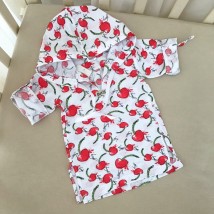 Tunic BetiS "Cherries" d.r. sunscreen White / red Muslin 27688100 Height 80-86