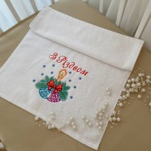 Towel BetiS "Christmas bells" with embroidery White Fringe 27689948