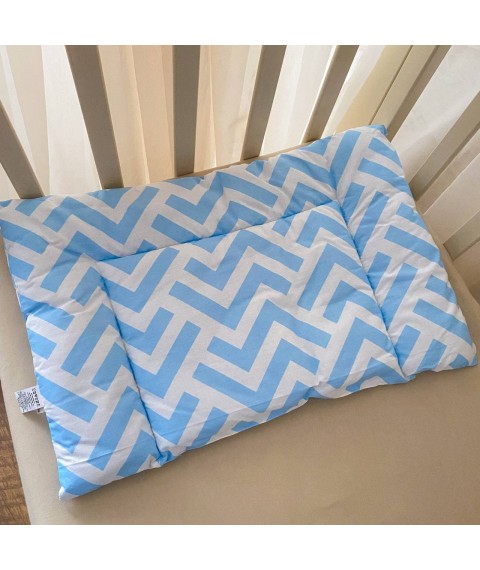 Подушка для новонароджених BetiS "Зігзаг-1" Білий/блакитний Ранфорс 27689996  40*60 см