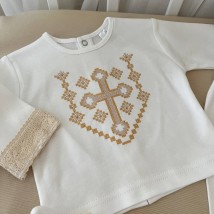 К-м BetiS "Янгол-3" Хлопчик д.р. Кофта, штани, шапочка, пінетки Молочний Інтерлок 91448588  Зріст 74